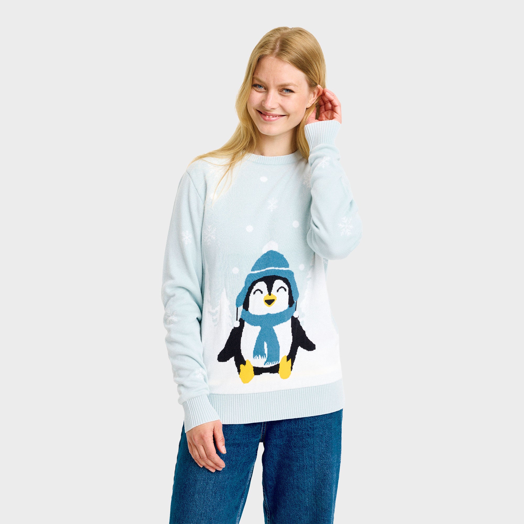 Den søde pingvin julesweater - Dame.